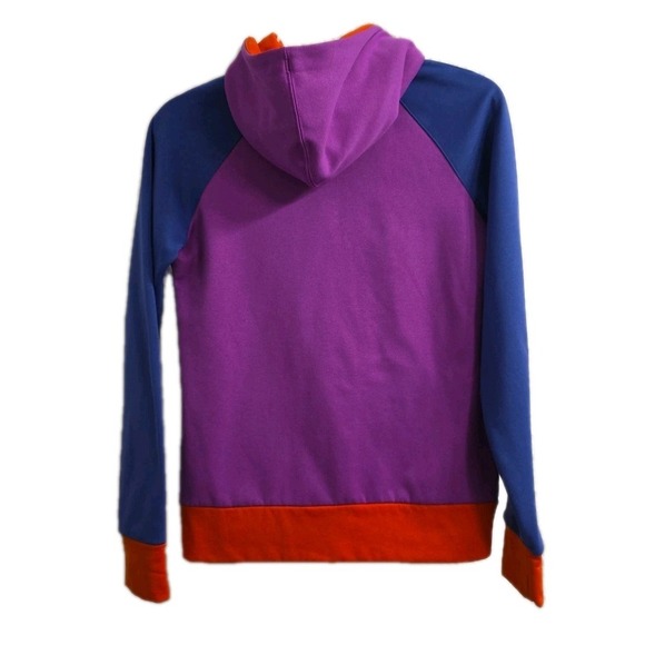 NEW North Face Red Blue‎ Purple Full Zip Logo Hoodie Hooded Sweatshirt Women's S - Picture 3 of 11